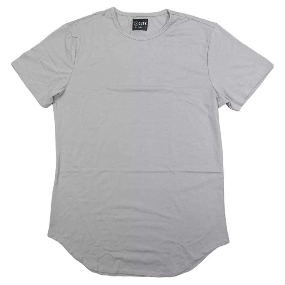 NWT Cuts Clothing Elongated PYCA Pro Short Sleeve Tee Crew Neck Granite Medium